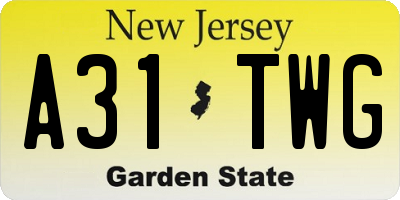 NJ license plate A31TWG