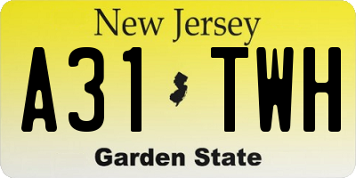 NJ license plate A31TWH
