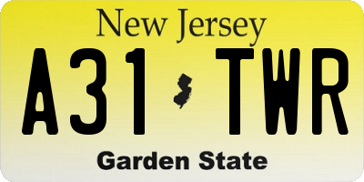NJ license plate A31TWR
