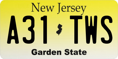 NJ license plate A31TWS