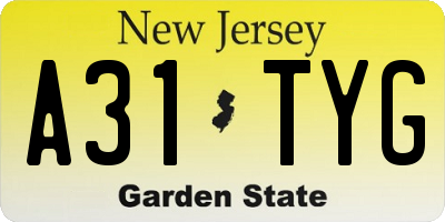 NJ license plate A31TYG