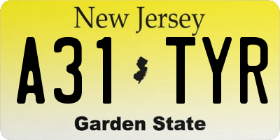NJ license plate A31TYR