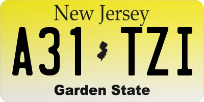 NJ license plate A31TZI