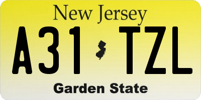NJ license plate A31TZL