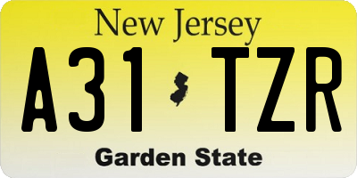 NJ license plate A31TZR