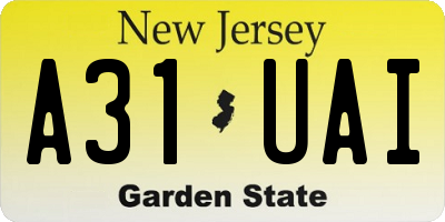 NJ license plate A31UAI
