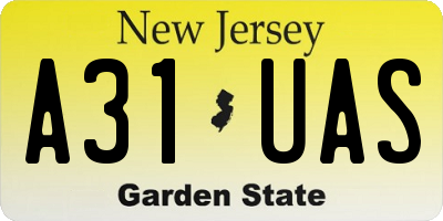 NJ license plate A31UAS