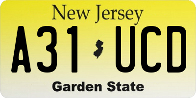 NJ license plate A31UCD