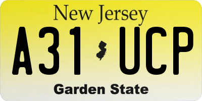 NJ license plate A31UCP