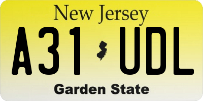 NJ license plate A31UDL