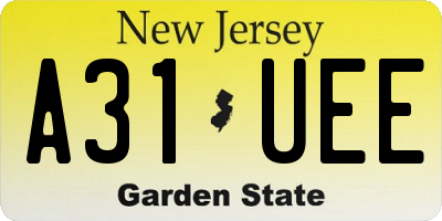 NJ license plate A31UEE