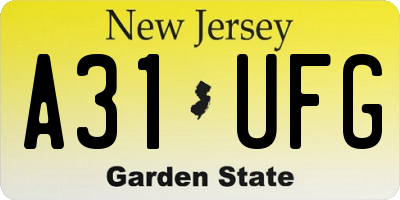 NJ license plate A31UFG