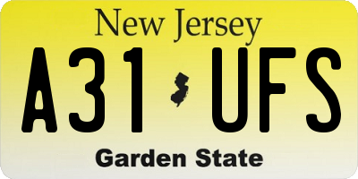 NJ license plate A31UFS