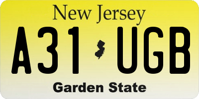 NJ license plate A31UGB