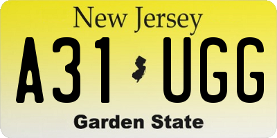 NJ license plate A31UGG