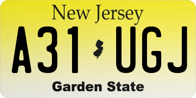 NJ license plate A31UGJ