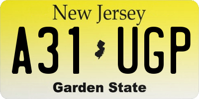 NJ license plate A31UGP