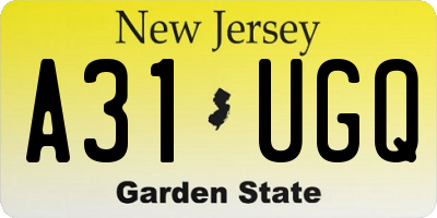 NJ license plate A31UGQ