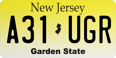 NJ license plate A31UGR