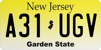 NJ license plate A31UGV