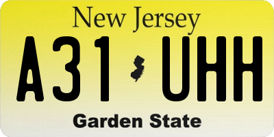 NJ license plate A31UHH