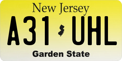 NJ license plate A31UHL