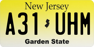 NJ license plate A31UHM