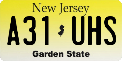NJ license plate A31UHS