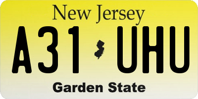 NJ license plate A31UHU