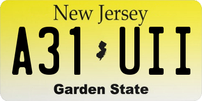 NJ license plate A31UII
