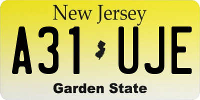 NJ license plate A31UJE