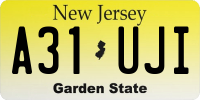 NJ license plate A31UJI