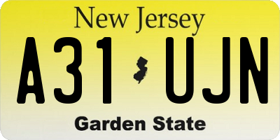 NJ license plate A31UJN