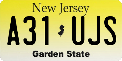 NJ license plate A31UJS