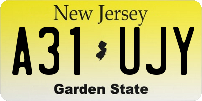 NJ license plate A31UJY