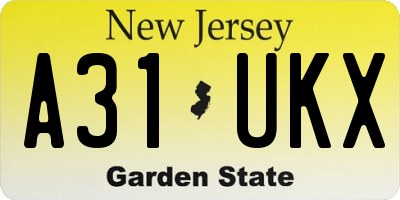 NJ license plate A31UKX
