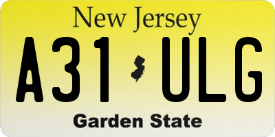 NJ license plate A31ULG
