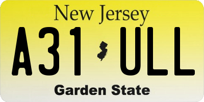 NJ license plate A31ULL