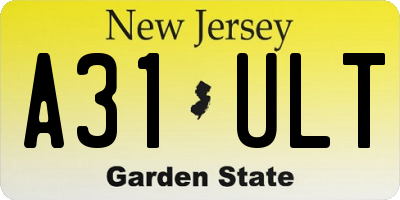 NJ license plate A31ULT
