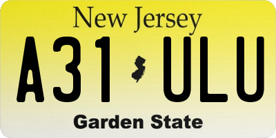 NJ license plate A31ULU