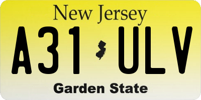 NJ license plate A31ULV