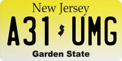 NJ license plate A31UMG