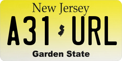 NJ license plate A31URL