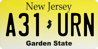 NJ license plate A31URN