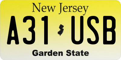 NJ license plate A31USB
