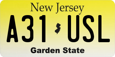 NJ license plate A31USL
