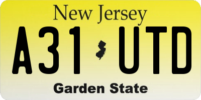 NJ license plate A31UTD