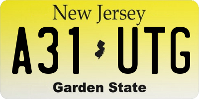 NJ license plate A31UTG