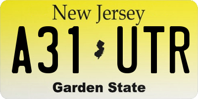 NJ license plate A31UTR