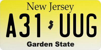 NJ license plate A31UUG